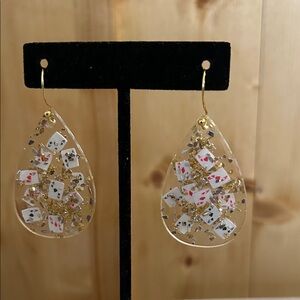 Teardrop Playing Card Earrings ♥️
